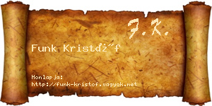Funk Kristóf névjegykártya